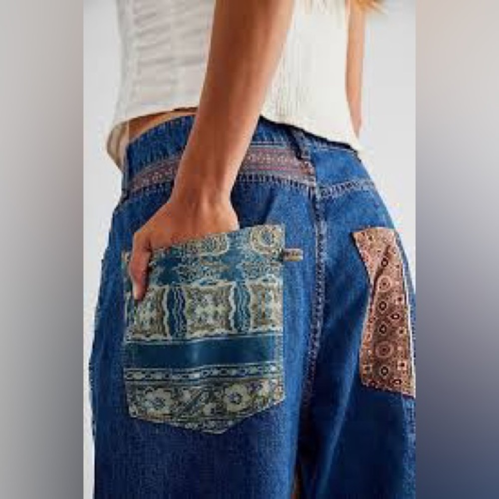 Free People by Dr. Collectors Patched Jeans - Picture 3 of 7